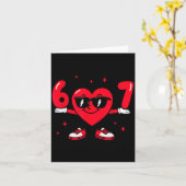 Valentine’s Day Funny 67 Meme Six Seven 6 7 Valent Kaart (Gele Bloem)