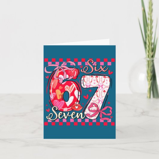 Valentine’s Day Funny 67 Meme Six Seven 6 7 Valent Kaart (Voorkant)