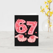 Valentine’s Day Funny 67 Meme Six Seven 6 7 Valent Kaart (Gele Bloem)