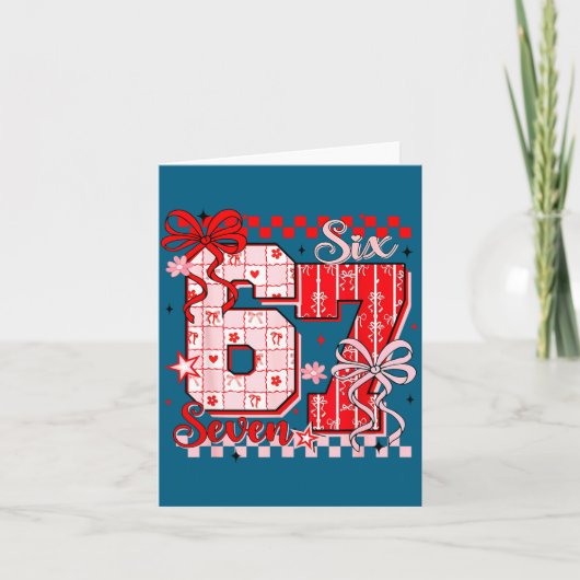 Valentine’s Day Funny 67 Meme Six Seven 6 7 Valent Kaart (Voorkant)