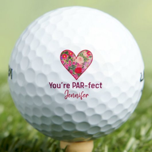 Valentine’s Day Gift for Her, Floral PARfect Heart Golfballen