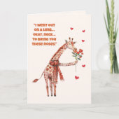Valentine’s Day Giraffe Couple Card – Cute & Funny Feestdagen Kaart (Voorkant)