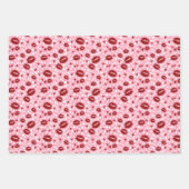 Valentine’s Day Girly Red Pink Hand Drawn  Inpakpapier Vel (Voorkant)