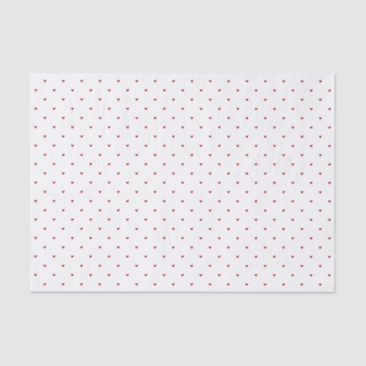 Valentine’s Day Girly Soft Red Heart Pattern Tissuepapier (Voorkant)