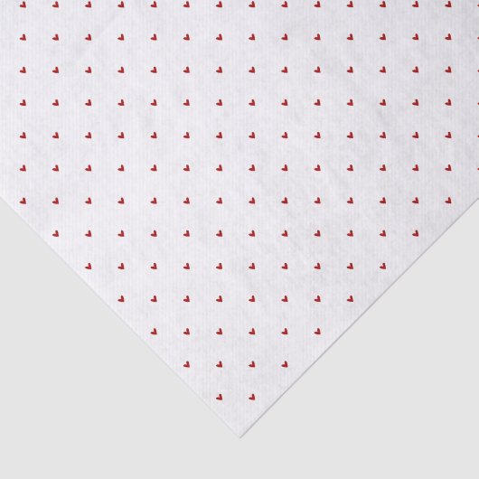 Valentine’s Day Girly Soft Red Heart Pattern Tissuepapier (Detail)