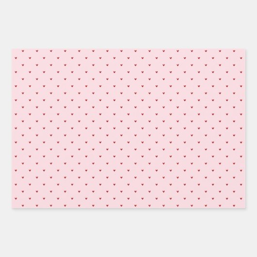 Valentine’s Day Girly Soft Red Pink Heart Pattern Inpakpapier Vel (Voorkant 2)