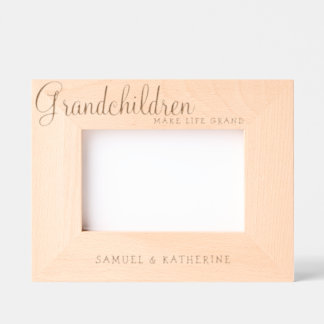 Valentine’s Day Grandchildren Make Life Grand Wood Gegraveerde Lijstjes