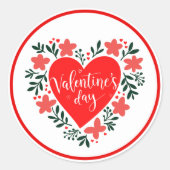 Valentine’s Day Heart Floral Sticker (Voorkant)