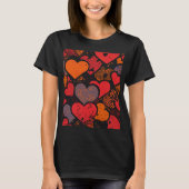 Valentine’s Day Heart Pattern – Retro Pop Art T-shirt (Voorkant)