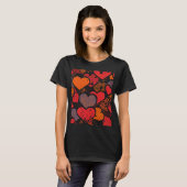Valentine’s Day Heart Pattern – Retro Pop Art T-shirt (Voorkant volledig)