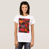 Valentine’s Day Heart Pattern – Retro Pop Art T-shirt (Voorkant volledig)