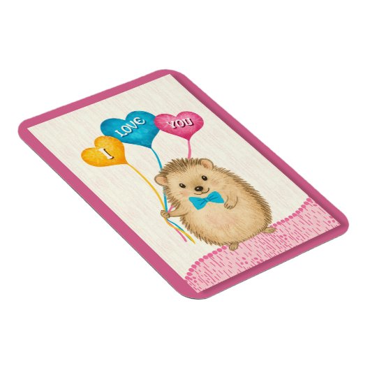 Valentine’s Day I Love You Cute Hedgehog Magneet (Rechterzijde)