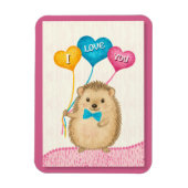 Valentine’s Day I Love You Cute Hedgehog Magneet (Verticaal)