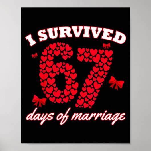 Valentine’s Day I Survived 67 Days Of Dating Funny Poster (Voorkant)