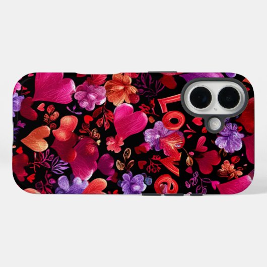 Valentine’s Day iPhone 16 Tough Case | Romantic (Achterkant (horizontaal))