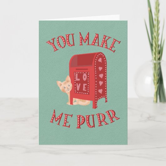 Valentine´s Day Kitty Love Letters Kaart (Voorkant)