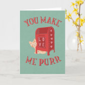 Valentine´s Day Kitty Love Letters Kaart (Gele Bloem)