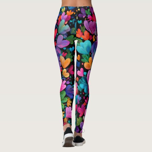 Valentine’s Day Leggings – Romantic Heart Pattern  (Achterkant)