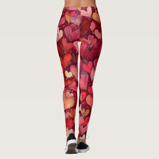 Valentine’s Day Leggings – Romantic Heart Pattern  (Achterkant)