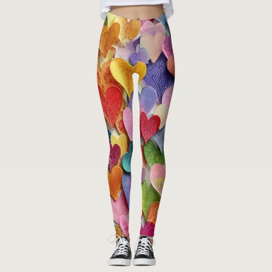 Valentine’s Day Leggings – Romantic Heart Pattern  (Voorkant)