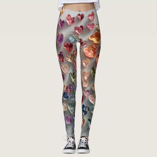Valentine’s Day Leggings – Romantic Heart Pattern  (Voorkant)