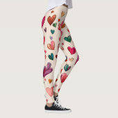 Valentine’s Day Leggings – Romantic Heart Pattern  (Rechts)