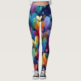 Valentine’s Day Leggings – Romantic Heart Pattern 