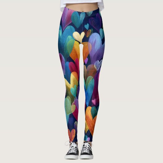 Valentine’s Day Leggings – Romantic Heart Pattern  (Voorkant)
