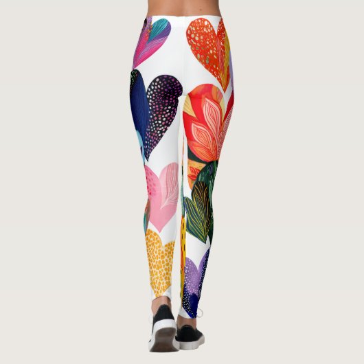Valentine’s Day Leggings – Romantic Heart Pattern  (Achterkant)