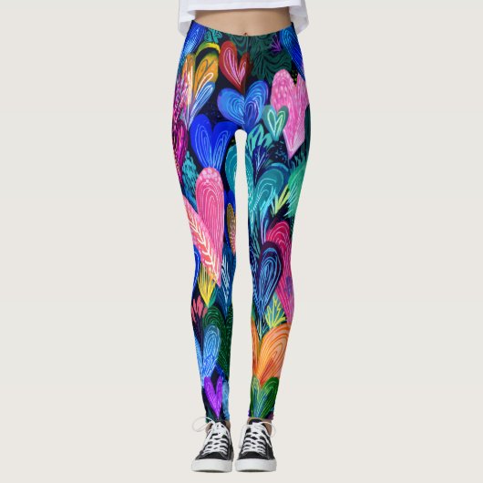Valentine’s Day Leggings – Romantic Heart Pattern  (Voorkant)