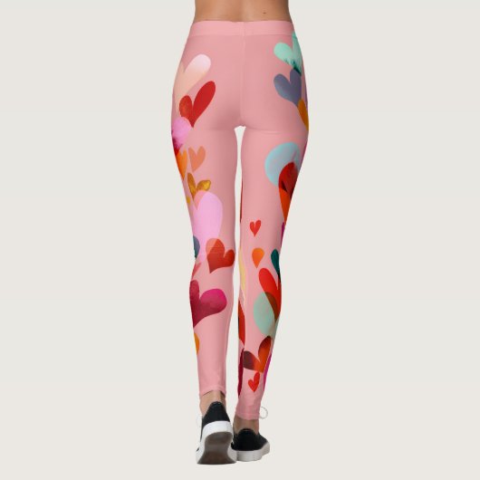 Valentine’s Day Leggings – Romantic Heart Pattern  (Achterkant)