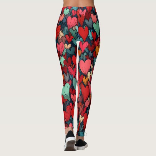 Valentine’s Day Leggings – Romantic Heart Pattern  (Achterkant)