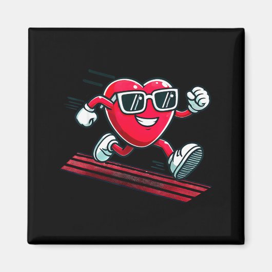 Valentine’s Day Love Heart Runner Track Running Magneet (Voorkant)