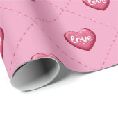 Valentine’s Day Love Hearts. Sweet and Glossy Hea Cadeaupapier (Rol Hoek)