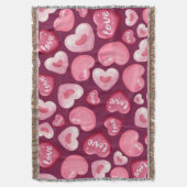 Valentine’s Day Love Hearts. Sweet and Glossy Hea Deken (Voorkant Verticaal)