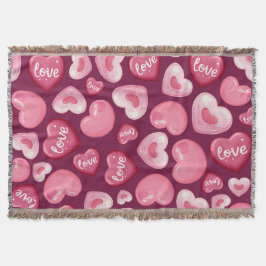 Valentine’s Day Love Hearts. Sweet and Glossy Hea Deken