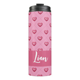 Valentine’s Day Love Hearts. Sweet and Glossy Hea Thermosbeker