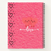 Valentine’s Day Love Notebook – Pink Hearts Design Notitieboek (Achterkant)