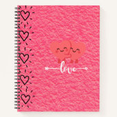 Valentine’s Day Love Notebook – Pink Hearts Design Notitieboek (Voorkant)