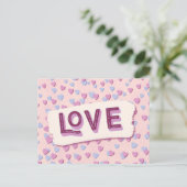 Valentine’s Day Love Pink and Blue Hearts Briefkaart (Staand voorkant)