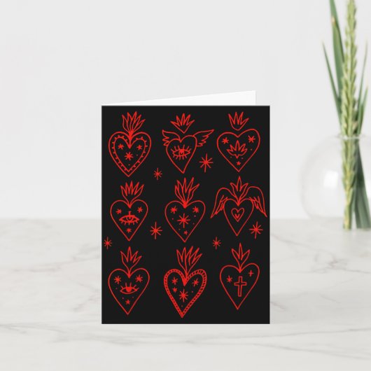 Valentine’s Day Mexican Milagro Gothic Goth Sacred Kaart (Voorkant)