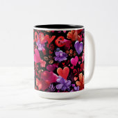 Valentine’s Day Mug | Romantic, Cute &Heartwarming Tweekleurige Koffiemok (Voorkant rechts)
