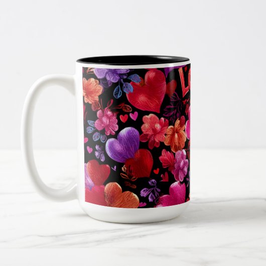 Valentine’s Day Mug | Romantic, Cute &Heartwarming Tweekleurige Koffiemok (Links)