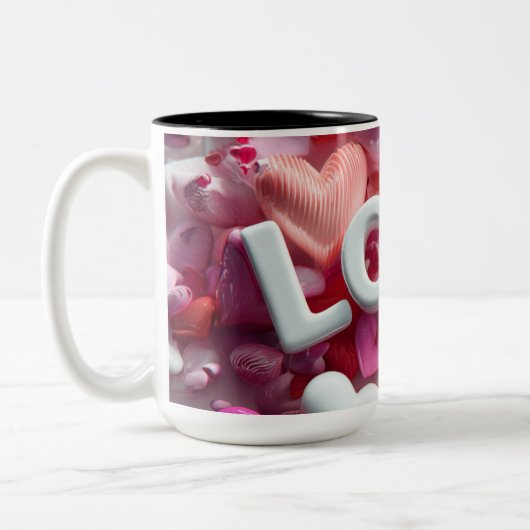 Valentine’s Day Mug | Romantic, Cute &Heartwarming Tweekleurige Koffiemok (Links)