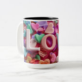 Valentine’s Day Mug | Romantic, Cute &Heartwarming Tweekleurige Koffiemok (Voorkant links)