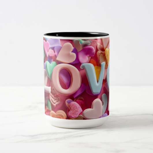 Valentine’s Day Mug | Romantic, Cute &Heartwarming Tweekleurige Koffiemok (Center)