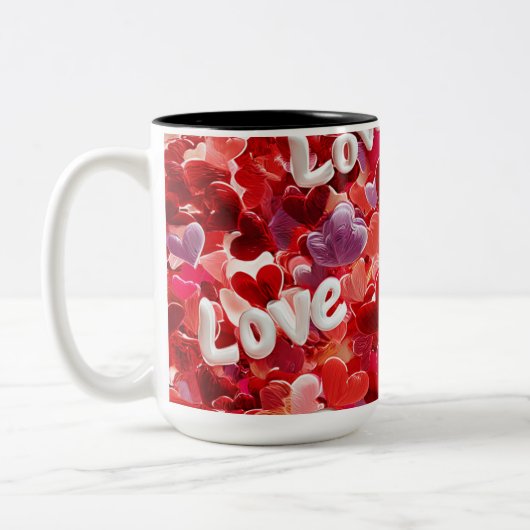 Valentine’s Day Mug | Romantic, Cute &Heartwarming Tweekleurige Koffiemok (Links)