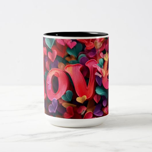 Valentine’s Day Mug | Romantic, Cute &Heartwarming Tweekleurige Koffiemok (Center)