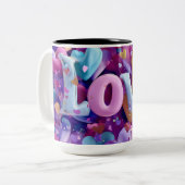 Valentine’s Day Mug | Romantic, Cute &Heartwarming Tweekleurige Koffiemok (Voorkant links)