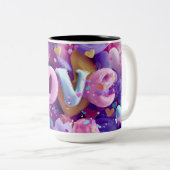 Valentine’s Day Mug | Romantic, Cute &Heartwarming Tweekleurige Koffiemok (Voorkant rechts)